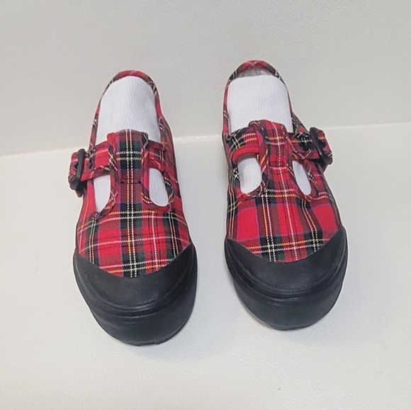 Vans Mary Jane Sneakers Red Tartan Plaid Sz 8 Style 93 - Picture 4 of 10